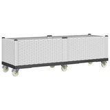 VidaXL Planter with wheels 160x50x54 cm Polypropene white