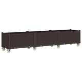 VidaXL Planter with wheels 240x50x54 cm Polypropene brown