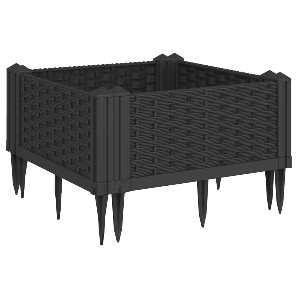 Boîte de planification Vidaxl avec broches 42.5x42.5x28,5 cm Black en polypropène