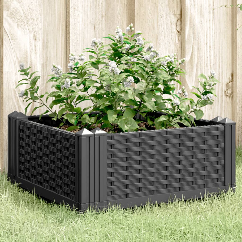 Vidaxl Planning Box con pines 42.5x42.5x28.5 cm Polypropene Negro