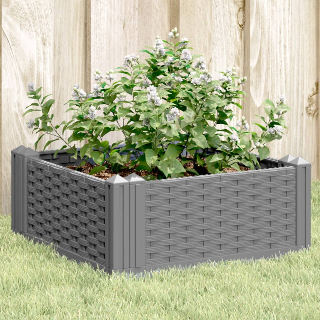 Vidaxl planter med stifter 42.5x42.5x28.5 cm polypropen lysegrå