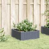 Jardinière Vidaxl avec broches 42.5x42.5x28,5 cm Gris en polypropène