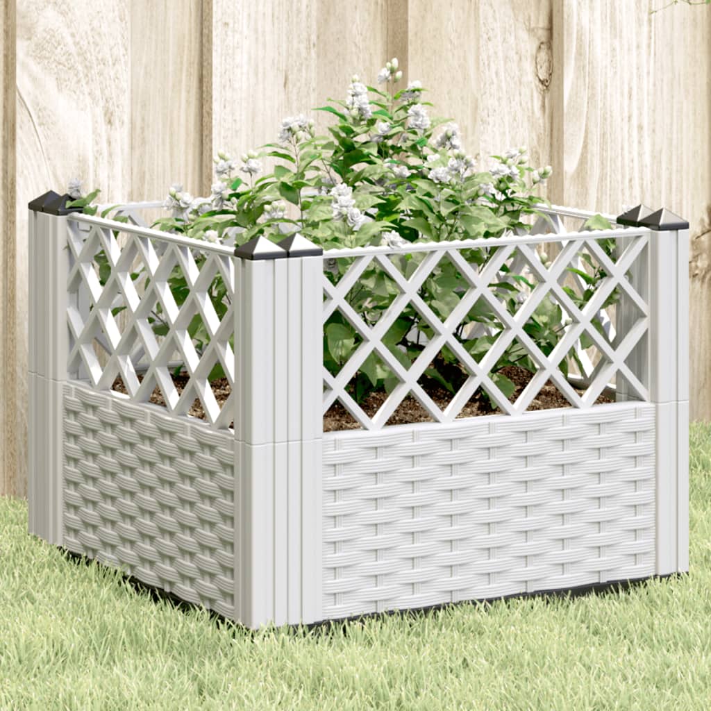 Vidaxl planter med stifter 43,5x43,5x43,5 cm polypropenhvide