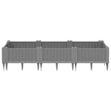 VidaXL Planter with pins 125x40x28.5 cm Polypropene light gray