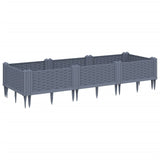 VidaXL Planter with pins 125x40x28.5 cm Polypropene gray