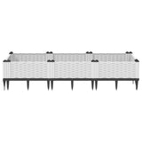 Vidaxl fioriera con pins 125x40x28,5 cm Polypropene White