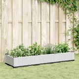 Vidaxl Planter med stift 125x40x28,5 cm polypropenvitt