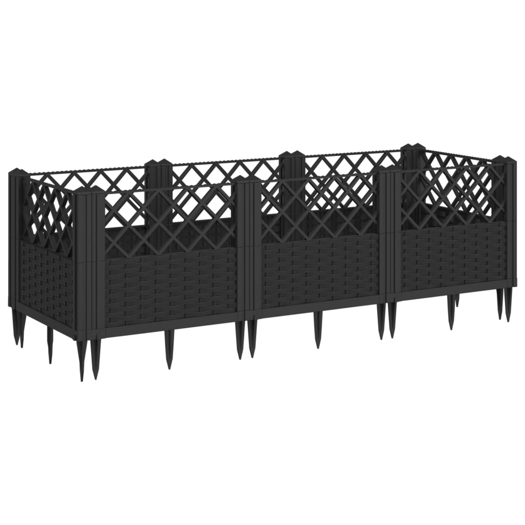 Boîte de planification Vidaxl avec broches 123.5x43.5x43,5 cm Black en polypropène