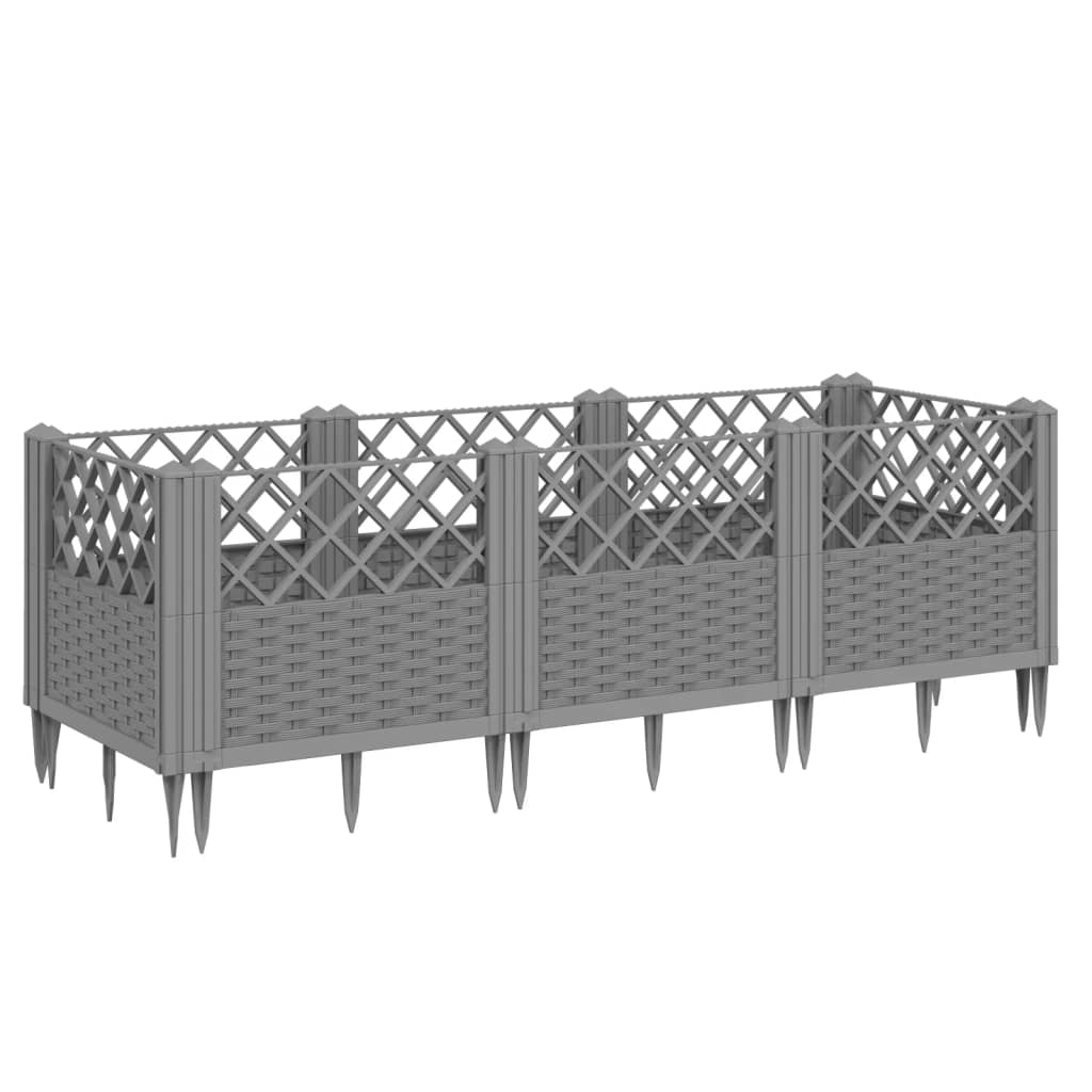 Boîte de planification Vidaxl avec broches 123.5x43.5x43,5 cm Gris clair en polypropène