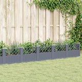 VidaXL Planter with pins 363.5x43.5x43.5 cm Polypropene gray