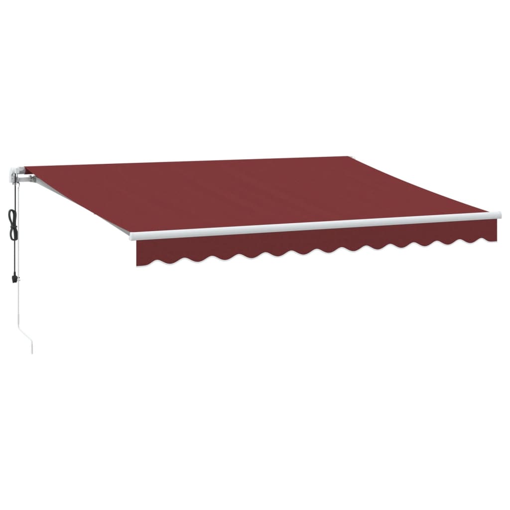 Vidaxl luifel automatesch verlängert mat LED 350X250 cm Bordeaux rout