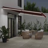 Vidaxl Luifel manually extendable with LED 600x300 cm Bordeaux red