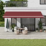 Bidaxl Luifel manuellt utdragbar med LED 600x300 cm Bordeaux Red