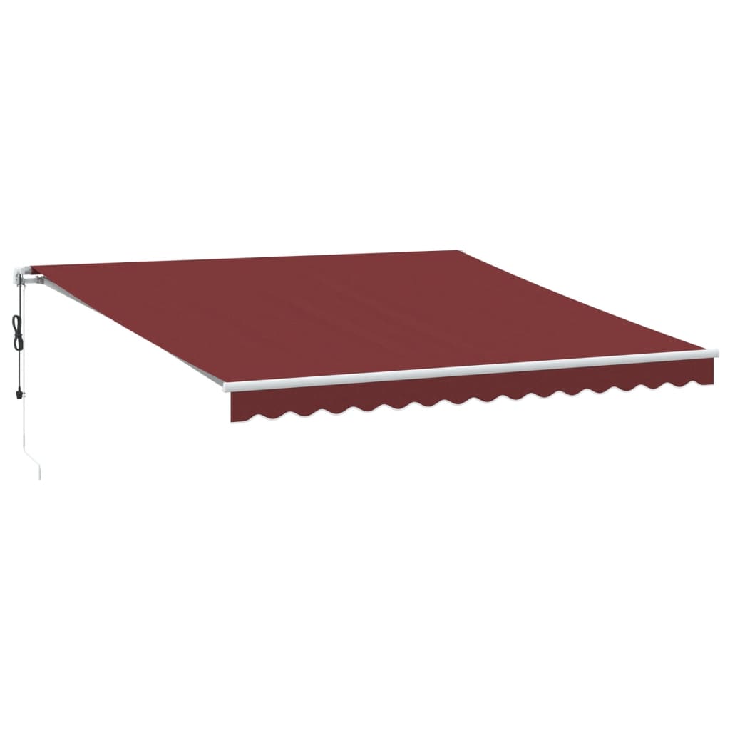 Vidaxl Luifel se automaticky rozšířil s LED 400x350 cm Bordeaux Red