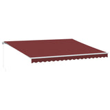 Vidaxl Luifel estendibile manualmente con LED 450x350 cm Bordeaux rosso