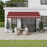 Vidaxl Luifel förlänger manuellt 500x350 cm Bordeaux Red