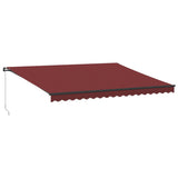 Vidaxl luifel manuell erweiterbar mit LEDs 450x350 cm Bordeaux rot