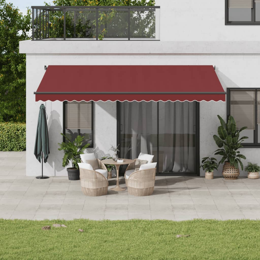 Vidaxl luifel automatesch 500x350 cm Bordeaux rout