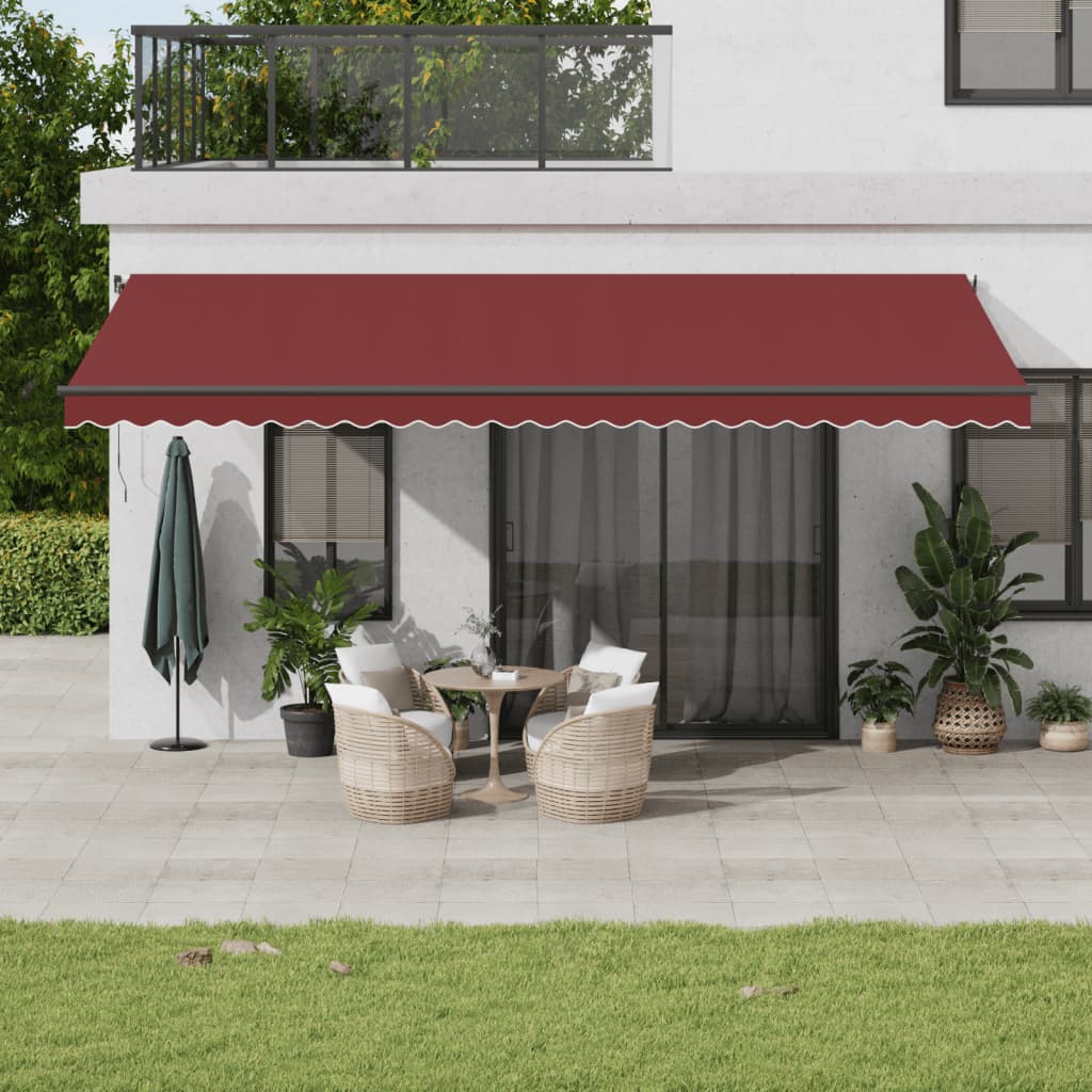 Vidaxl Luifel förlänger manuellt 600x350 cm Bordeaux Red