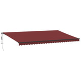 Vidaxl Luifel se extiende automáticamente 600x350 cm Burdeos rojo