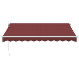 Vidaxl luifel manuell eng 300x250 cm Bordeaux rout verlängert