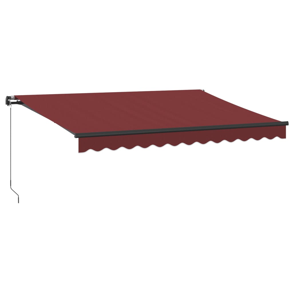 Vidaxl luifel manuell mat LEDs 350x250 cm Bordeaux rout