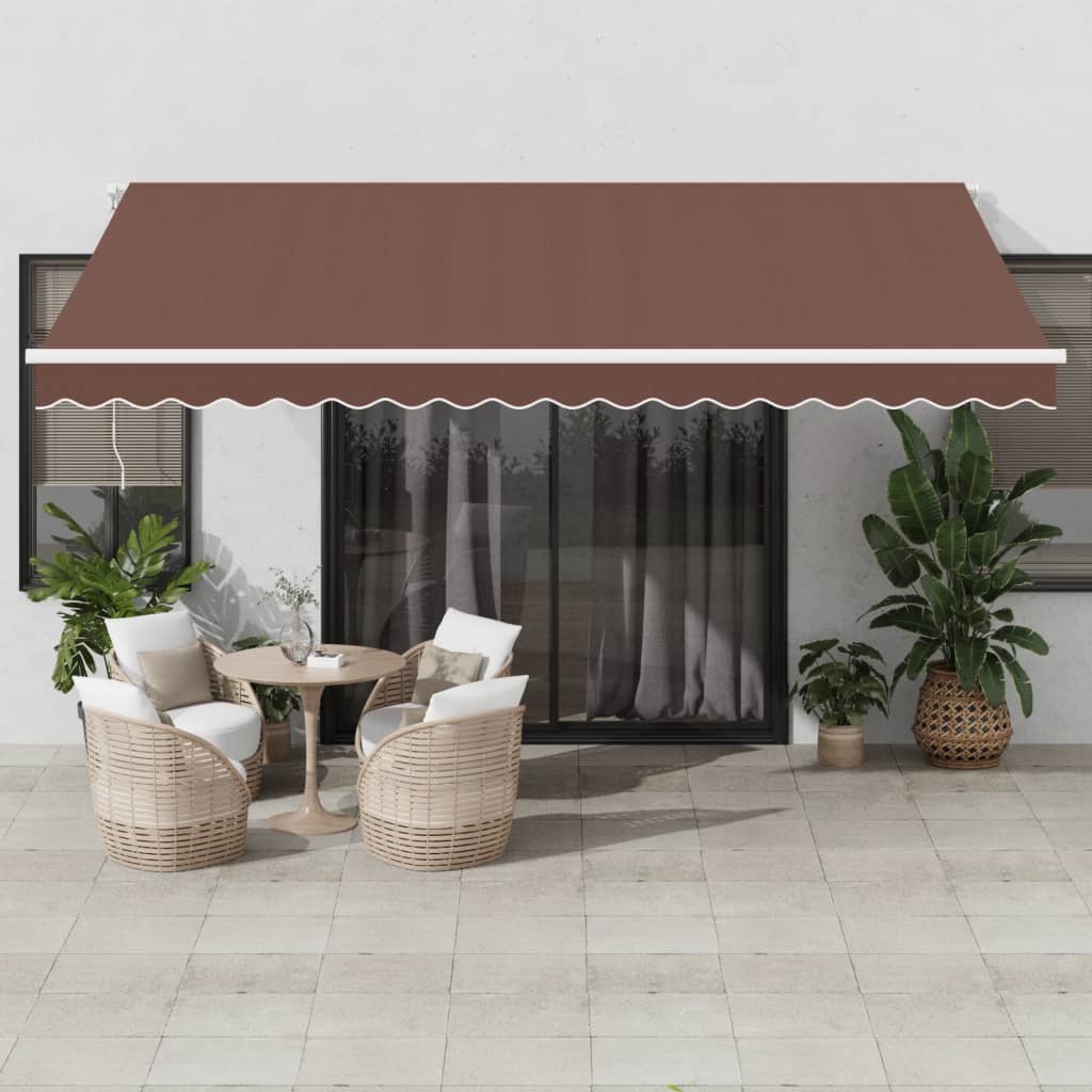 Vidaxl Luifel automatically extendable with LED 450x300 cm brown