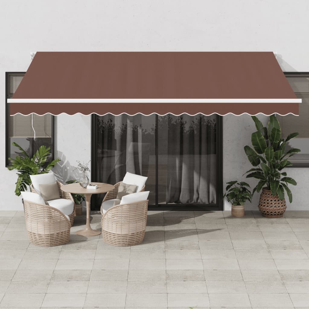 Vidaxl Luifel se puede extender automáticamente con LED 450x350 cm Brown