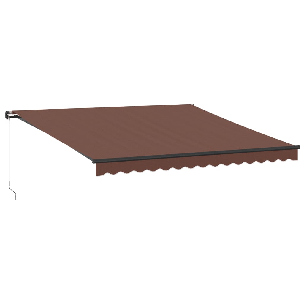 Vidaxl Luifel manuelt utvides med lysdioder 400x350 cm brun