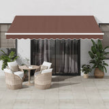 Vidaxl Luifel manually extends 400x300 cm brown