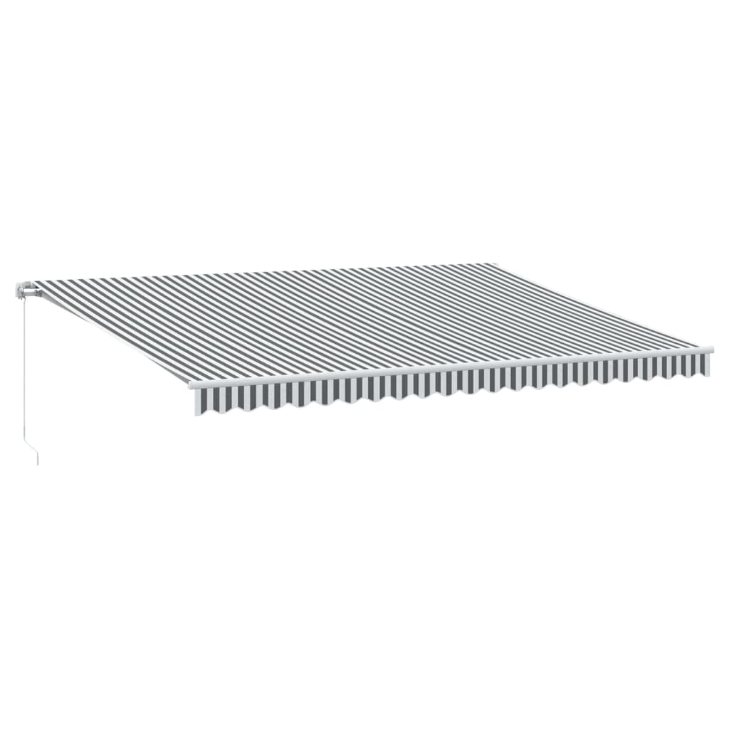 Vidaxl luifel extensible manuellement et a mené 500x300 cm anthracite et blanc