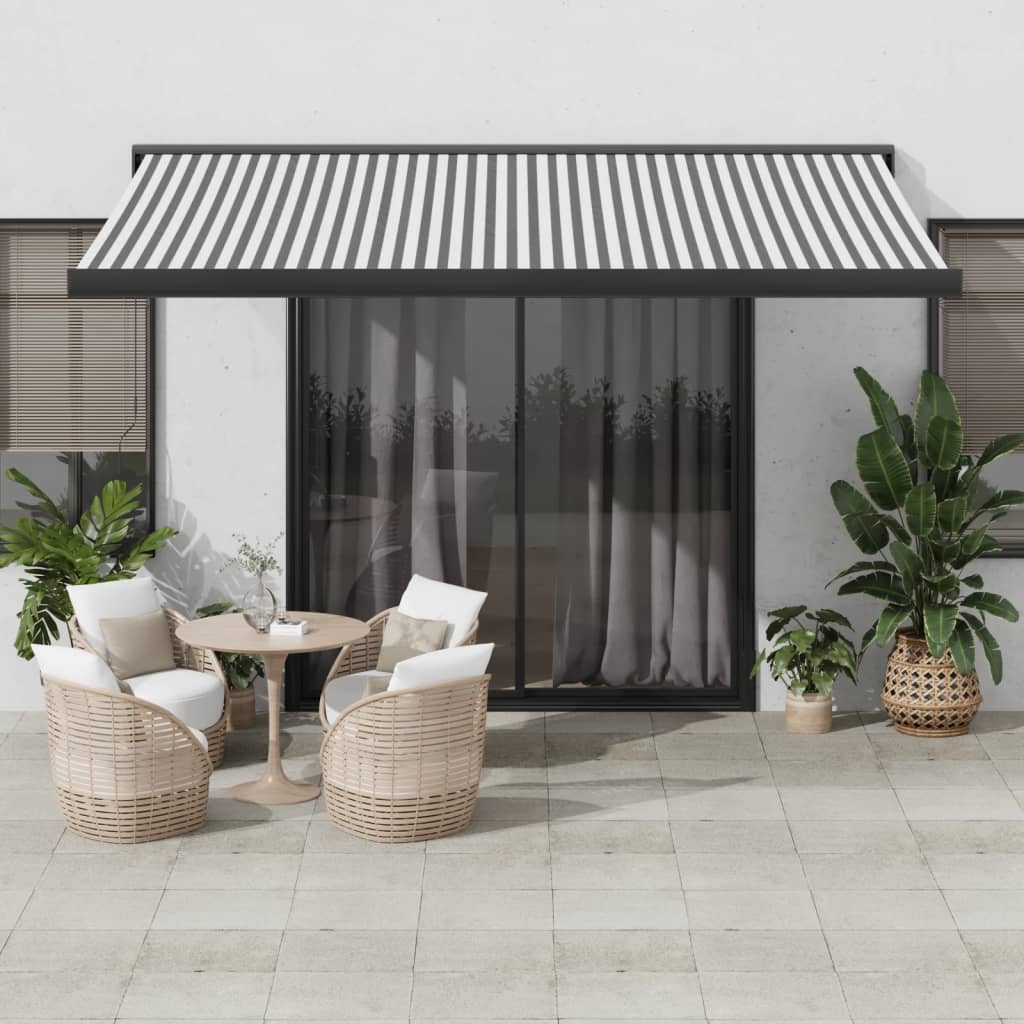 Vidaxl Luifel extensible 4,5x3 m poussière et anthracite en aluminium et blanc