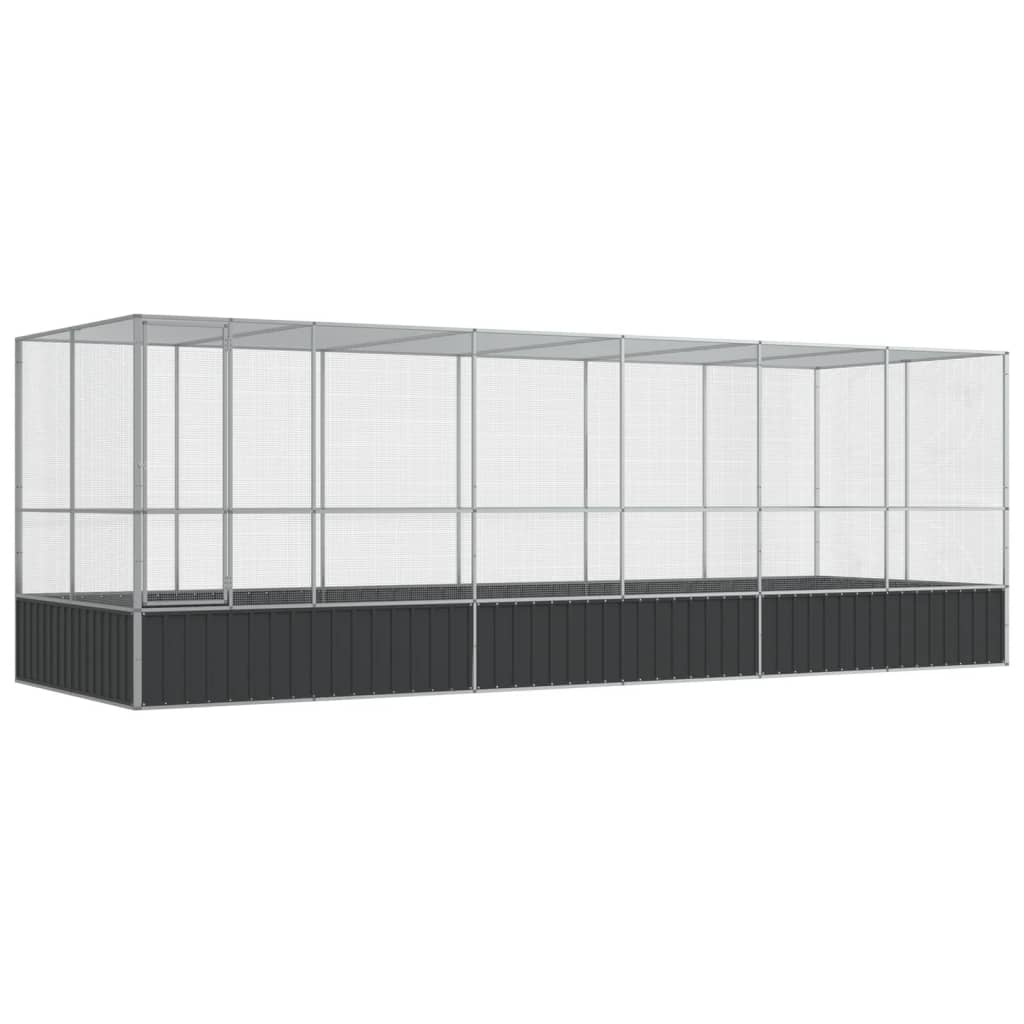 Vidaxl Aviary con estensione 625x207x212 m color argento in acciaio