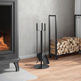 Vidaxl 4-piece fireplace set 22x59 cm steel