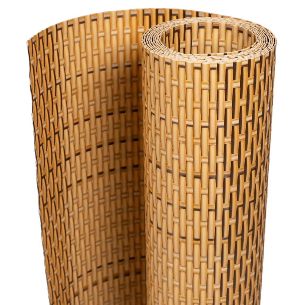 BIDAXL BALCONY SCREEN 300x80 cm Poly Rattan Light Brown