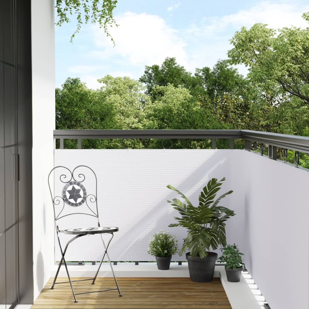 Pantalla de balcón Vidaxl 300x90 cm Poly Rattan White