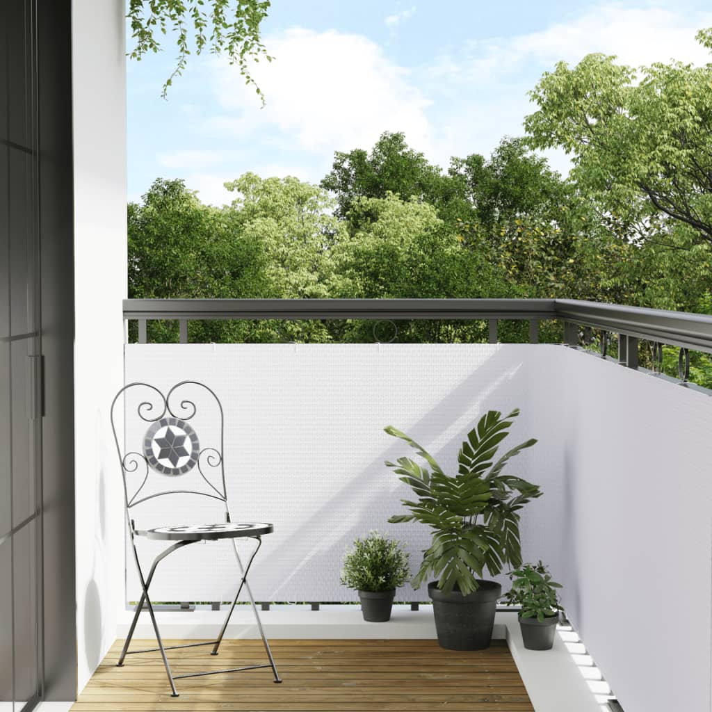 Vidaxl Balkon ekran 300x100 cm Poly rattan White