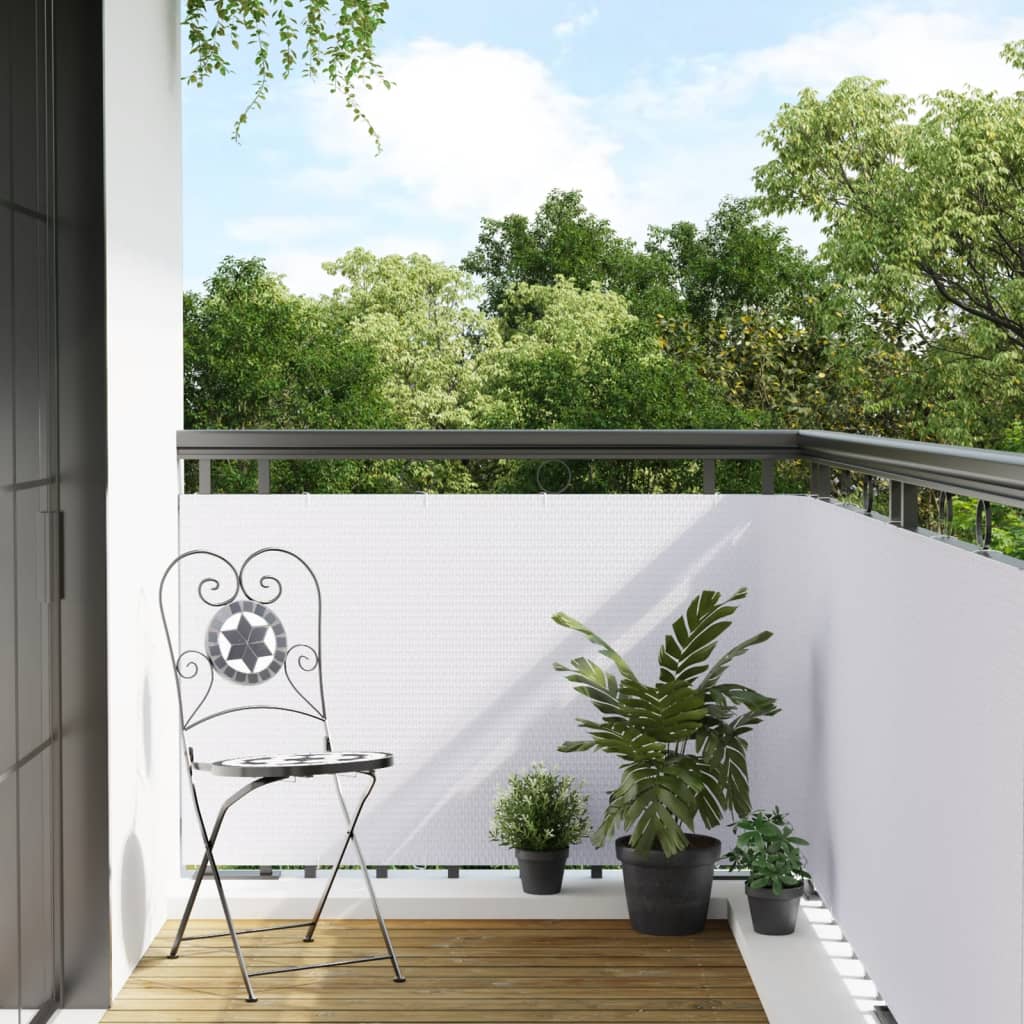 Écran de balcon Vidaxl 400x90 cm Poly Rattan White