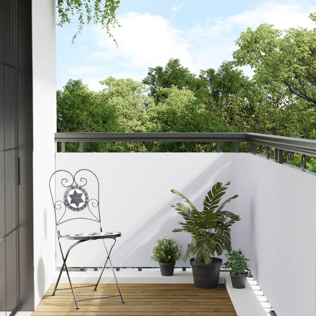 Écran de balcon Vidaxl 500x80 cm Poly Rattan White