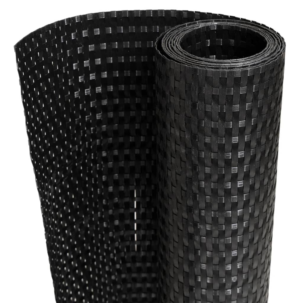 Pantalla de balcón Vidaxl 500x100 cm Poly Rattan negro