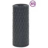 VidaXL Balkonschermen 5 st 255x19 cm poly rattan antracietkleurig