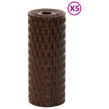 Vidaxl balkonschermen 5 st 255x19 cm poly rattan bruin en zwart