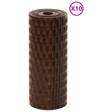 VidaXL Balkonschermen 10 st 255x19 cm poly rattan bruin en zwart