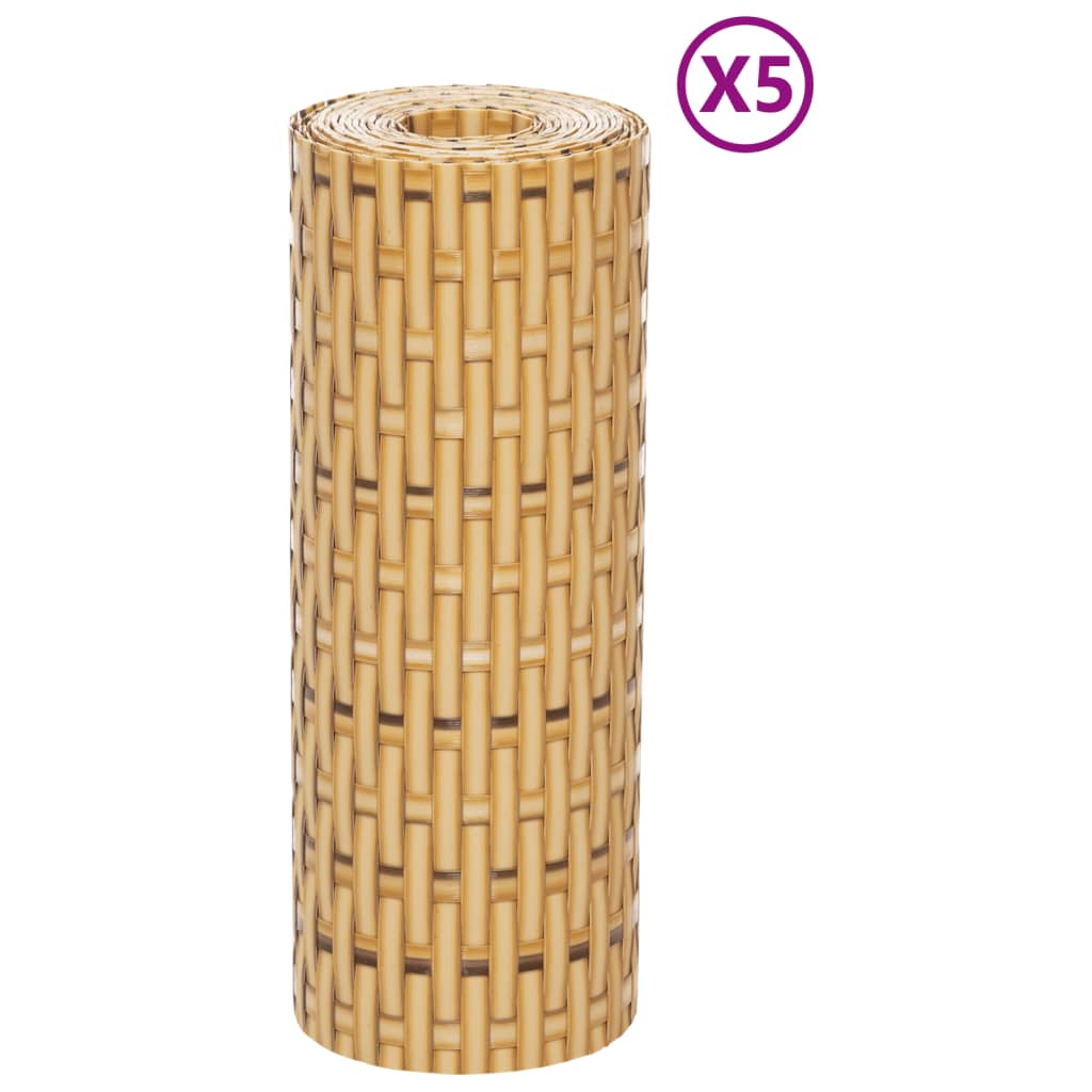 Vidaxl Balcony Ecens 5 ST 255x19 cm Poly rattan jasnobrązowy