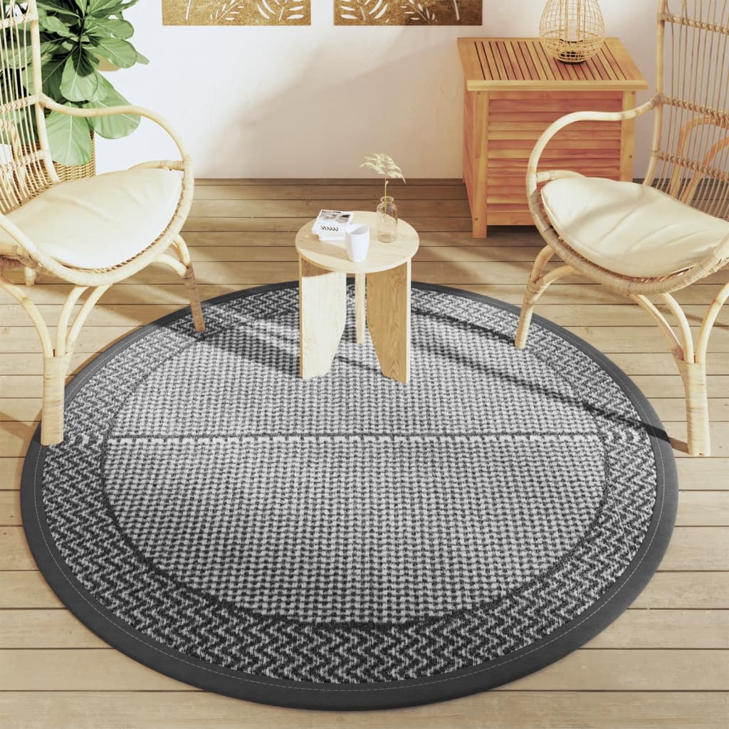 Vidaxl à l'extérieur du tapis Arakil Ø160 cm Gray en polypropène