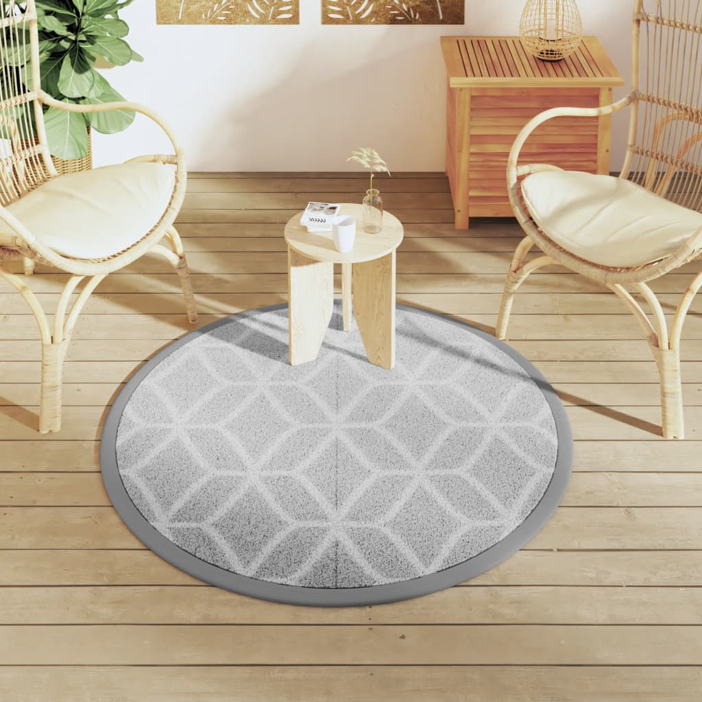 Vidaxl à l'extérieur du tapis Arakil Ø120 cm Gray en polypropène