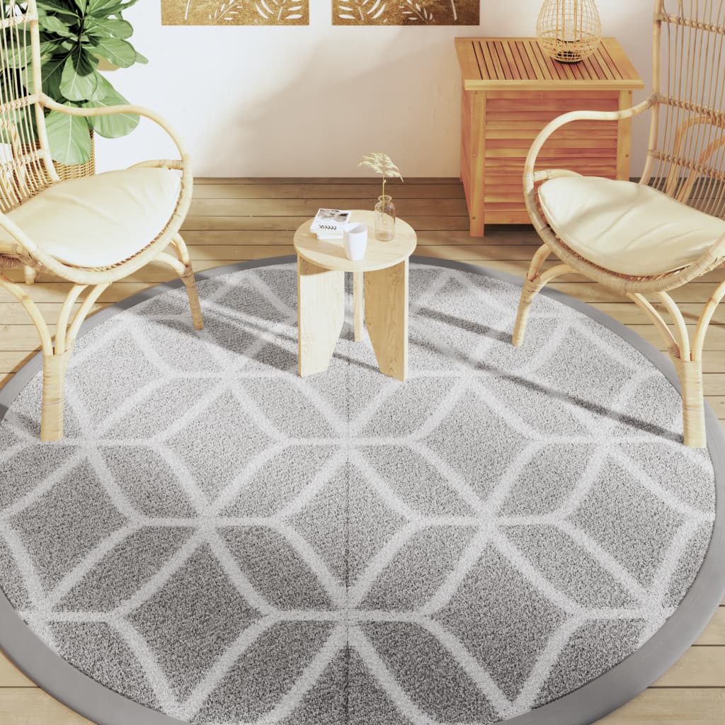 Vidaxl outside rug arakil Ø 200 cm polypropene gray