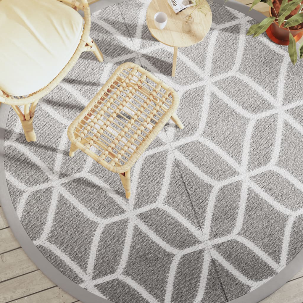 Vidaxl outside rug arakil Ø 200 cm polypropene gray