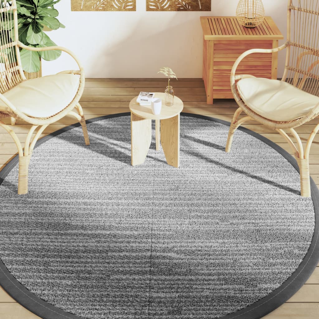 Vidaxl à l'extérieur du tapis Ø 200 cm Gray en polypropène