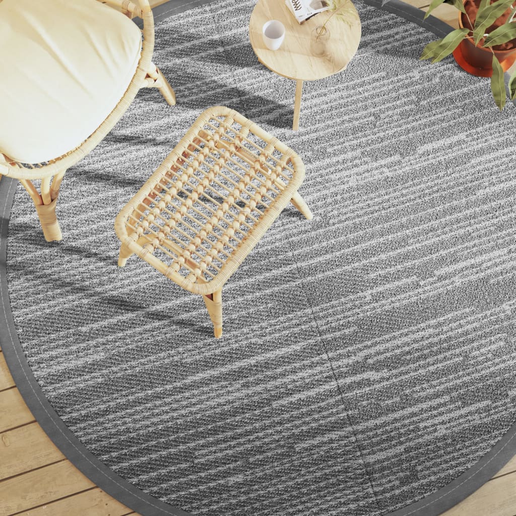 Vidaxl à l'extérieur du tapis Ø 200 cm Gray en polypropène